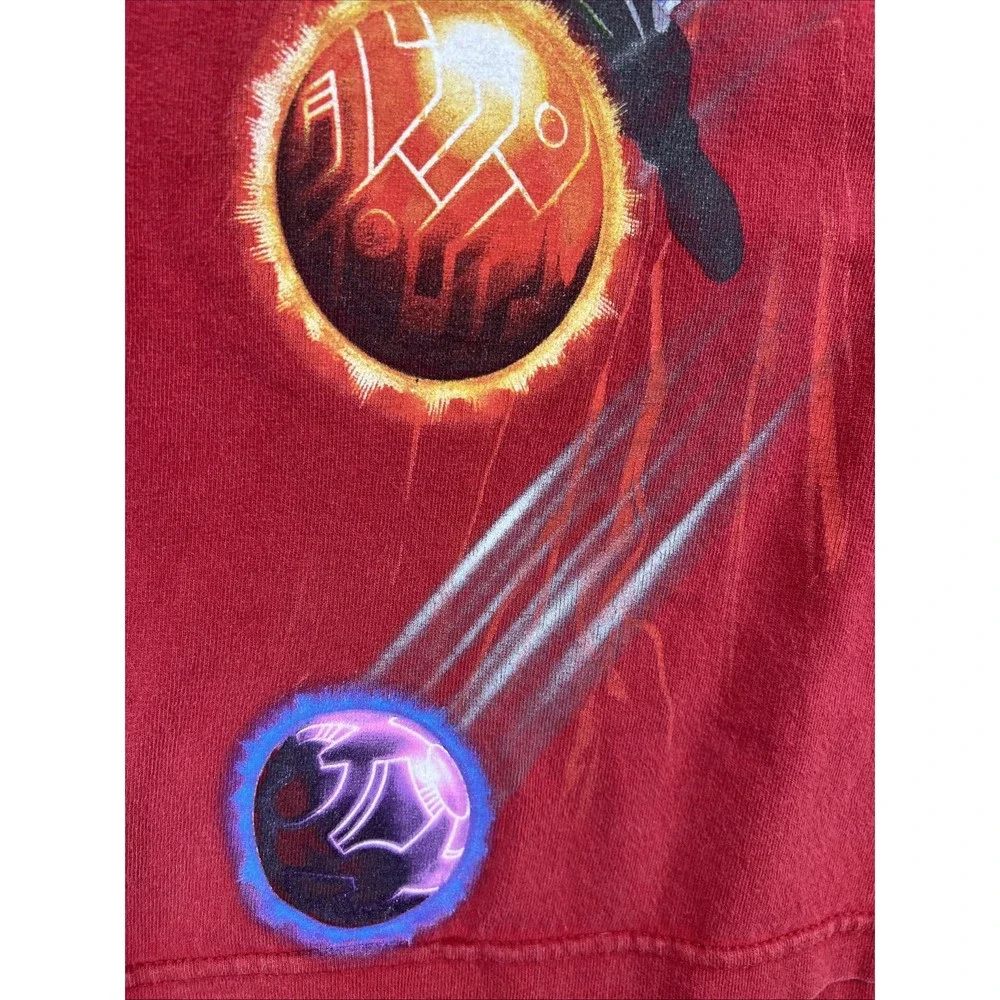 Vintage Y2K Bakugan Battle Brawlers Red Graphic T-Shirt Kids Youth XS Delta